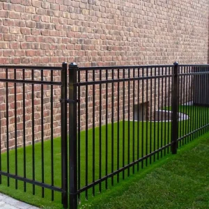 Simple Metal Railings for Outdoor Stairs and Ramp Safety Barrier with Welded Steel Construction and Matte Black Finish