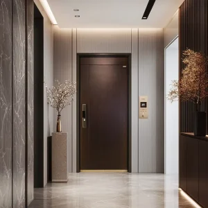 Simple Zinc Iron Alloy Aluminum Doors Security Doors for Hotels and Villas