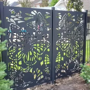 Slat Privacy Pool Louver Gate White Post Cast for Garden Fencing Aluminium Panel 3d Security 358 Fence