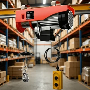 Small Electric Hoist Trolley 500kg 1000kg 220v Portable Remote Control Mini Chain Electric Hoist for Garage Use