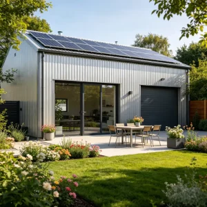 Small Steel Structure Warehouse Weather Resistant Metal Frame Warehouse Multi functional Carport Outdoor Storage Building