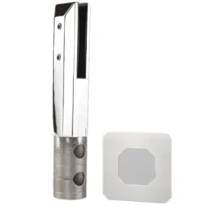 Smooth Polished Thread Core Drill Glass Holder Spigot With Protective Rubber Insert for Glass Panel