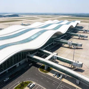 Snow Load Enhanced Steel Truss Waterproof Matched Structure Northern Airport Terminal Special shaped Steel Structure Buildings