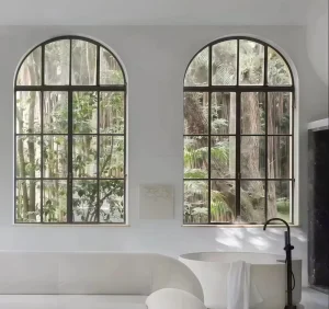 Soft Hue Swing Sash Powder Coated or Paint Steel Window for Villa