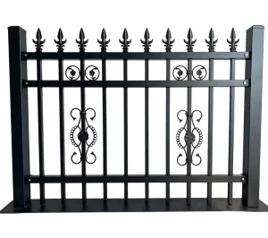 Spear Top Galvanized Steel Security Picket Fence, High-Tensile, Anti-Corrosion, for Private Property