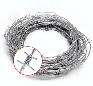 Spool of Barbed Wire Prison Barbed Wire Fence 4 Barbed Points Barb Wire Twist Position
