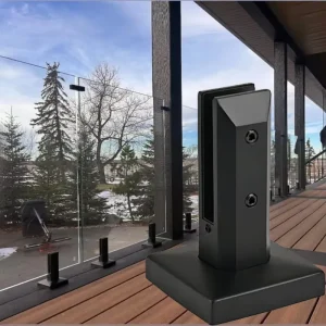 Square Profile Deck Mount Heavy Duty Duplex 2205 Adjustable Glass Panel Spigot for Frameless Deck and Pool Fence Systems