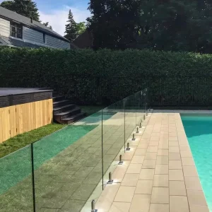 Square Profile Deck Mount Heavy Duty Duplex 2205 Frameless Glass Spigot for Pool Fence Glass Railing and Balustrade