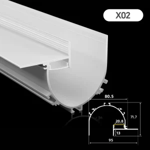 Square Recessed LED Aluminum Profile Diffuser Lighting X12 Extrusion Housing 6000 Series Home Commercial Linear Lighting High