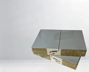 Square Wave Ripple Type Panel PU Edge Sealing Rock Wool Sandwich Wall Panels Insulation House Steel Building Materials