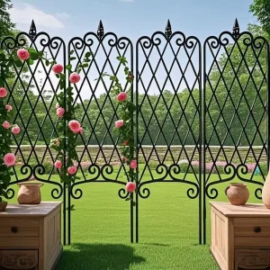 Stainless Metal Garden Fencing Plants Flowers Climbing Aid Outdoor Roses and Clematis Decorative for High Courtyards
