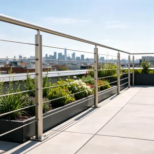 Stainless Post Handrail Balustrade Top and Side Mounted Cable Railing