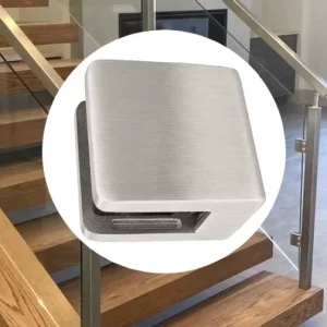 Stainless Steel 304/316/2205 Flat Post Frameless Glass Railing Clamp for Indoor and Outdoor Use