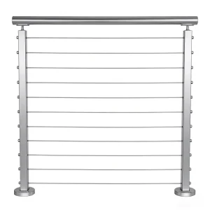 Stainless Steel 304 316 Guardrail with Square Round Tube and Steel Wire Rope for Balcony Stair Deck Commercial Use