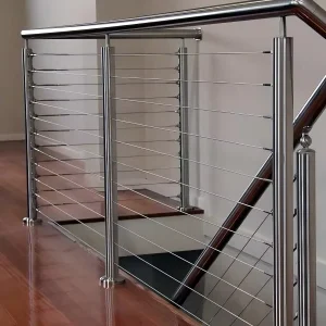 Stainless Steel 304 Flooring Mounted Balustrade Post Cable Railing System for Balcony & Staircase DIY Safety Fence Lightweight