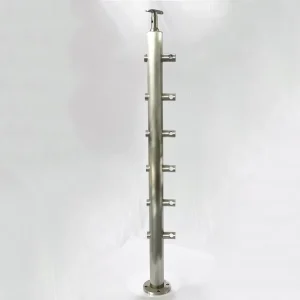 Stainless Steel 304 Glass Balustrade Stairs Round Shape Wire Balustrade Railing Balcony Fence Holder