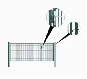 Stainless Steel 8 Feet Garden Double Gate with PVC Frame for Villa Driveway Residential Security