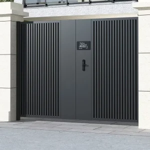 Stainless Steel Aluminum Alloy Modern Waterproof Double Glazed Glass Courtyard Door Manual Single Double Shutter Entry Interior