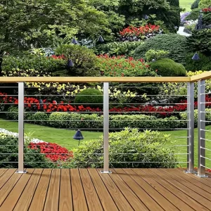 Stainless Steel Balustrade Brushed Cable Railing Post Stainless Cable Fittings