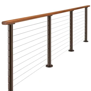 Stainless Steel Cable Railing System Black Post Use Indoor