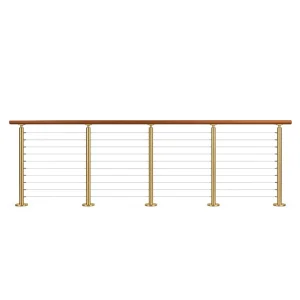 Stainless Steel Cable Wire Railing Post Side Mounted Balcony Cable Railing Post
