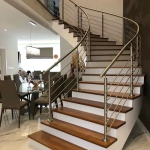 Stainless Steel Contemporary Indoor Glass Stair Railings for Hotels with Tempered Glass Interior Design Solutions