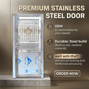 Stainless Steel Door Heavy Duty Metal Door for Commercial and Residential Use