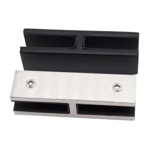 Stainless Steel Duplex 2205 Satin Brushed Pool Fence Railing 180 Degree Glass to Glass Flat Clamp