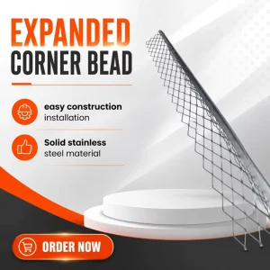 Stainless Steel Expanded Corner Bead 55mm Wing Width, Factory Direct to Building Wholesalers