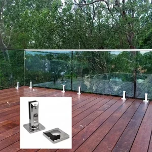 Stainless Steel Glass Banister Frameless Fence Polished Satin Black Glass Spigot for Swimming Pool Garden & Villa Use