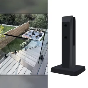 Stainless Steel Glass Railing Spigot Staircase Balustrade Outdoor Garden Pool Fence Black