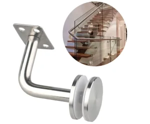 Stainless Steel Glass Stair Handrail Connector Wall Mounted Handrail Fittings Glass Balustrade Bracket