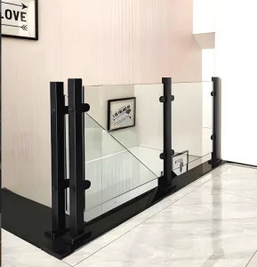 Stainless Steel Indoor/Outdoor Stair Railing with Glass Fence Balcony Handrail for Flooring Hotels Apartments Malls