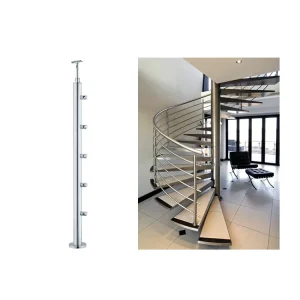 Stainless Steel Indoor Railing Brackets Staircase Handrail Post Balustrade Accessories Staircase Balcony Railing