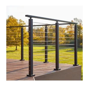 Stainless Steel Powder Coated Balcony Deck Cable Railing System for Staircase Hotel Use Modern Outdoor Design Easy Installation