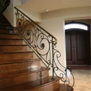 Stainless Steel Railings With Wrought Iron Balustrade Staircase