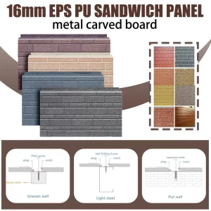 Stainless Steel Sheet PU Sandwich Panel Metal Wall Panel