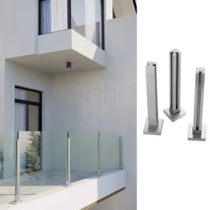 Stainless Steel Slotted Glass Fence for Villa Exterior Balcony Deck Modern Design Balustrade Stairs Glass Slotted Railing System