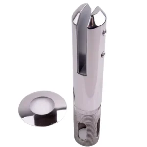 Stainless Steel Square Tube Glass Railing Support Hollow Threaded Rust Resistant Clamp for Porch/Deck/Bridge/Stair Railings DIY