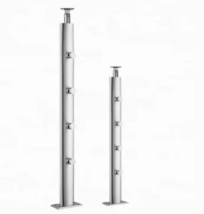Stainless Steel Stair Railing Posts for Shopping Mall Glass Balustrade