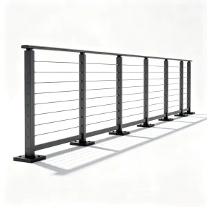 Stainless Steel Top & Side Mounted Industrial Design Cable Railing System for Balcony Staircase & Outdoor Areas DIY Easy Install