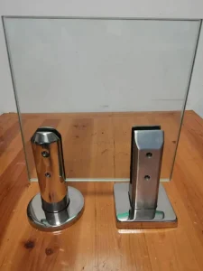 Stainless Steel Weather Resistant Square Base Glass Spigot 45x150mm 50x158mm DIY Outdoor Stair Balustrade Railing Fitting