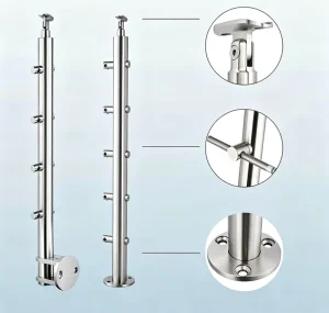 Stainless Steel3 Handrail Fittings Glass Railing Accessories Wall Mount Bracket Connector Factory Price for Balustrade Hardware