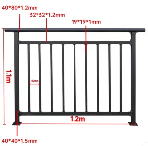 Stair Handrail Galvanized Steel Balcony Guardrail Villa Skyscraper Roof Terrace Fence Corridor Railings