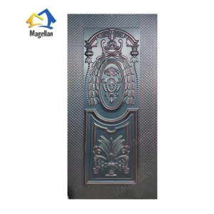 Steel Door Skin Embossed Galvanized Steel Sheet Metal Security Skin Doors 2 Panel