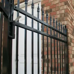 Steel Fence and Gate, 8 Foot Long x 6 Foot High, Residential Modern