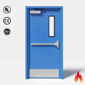 Steel Fire Door UL 180 Minutes Hollow Metal Panic Bar Security Hospital School Factory Commercial Steel Fire Door