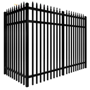 Steel Garden Black Fence Panels for Outdoor Use with Pointed Ends Metal Fences for Schools and Houses