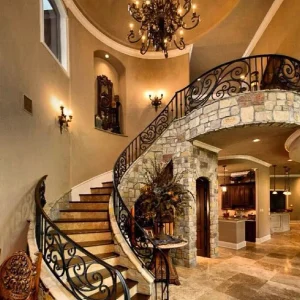 Steel Hand Railings Forged Wrought Iron Staircase Railings for Stairs