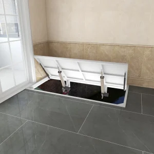 Steel Hidden Sliding Door System for Basement Cellar Electric Tile Floor Wall Fire Prevention Anti Theft